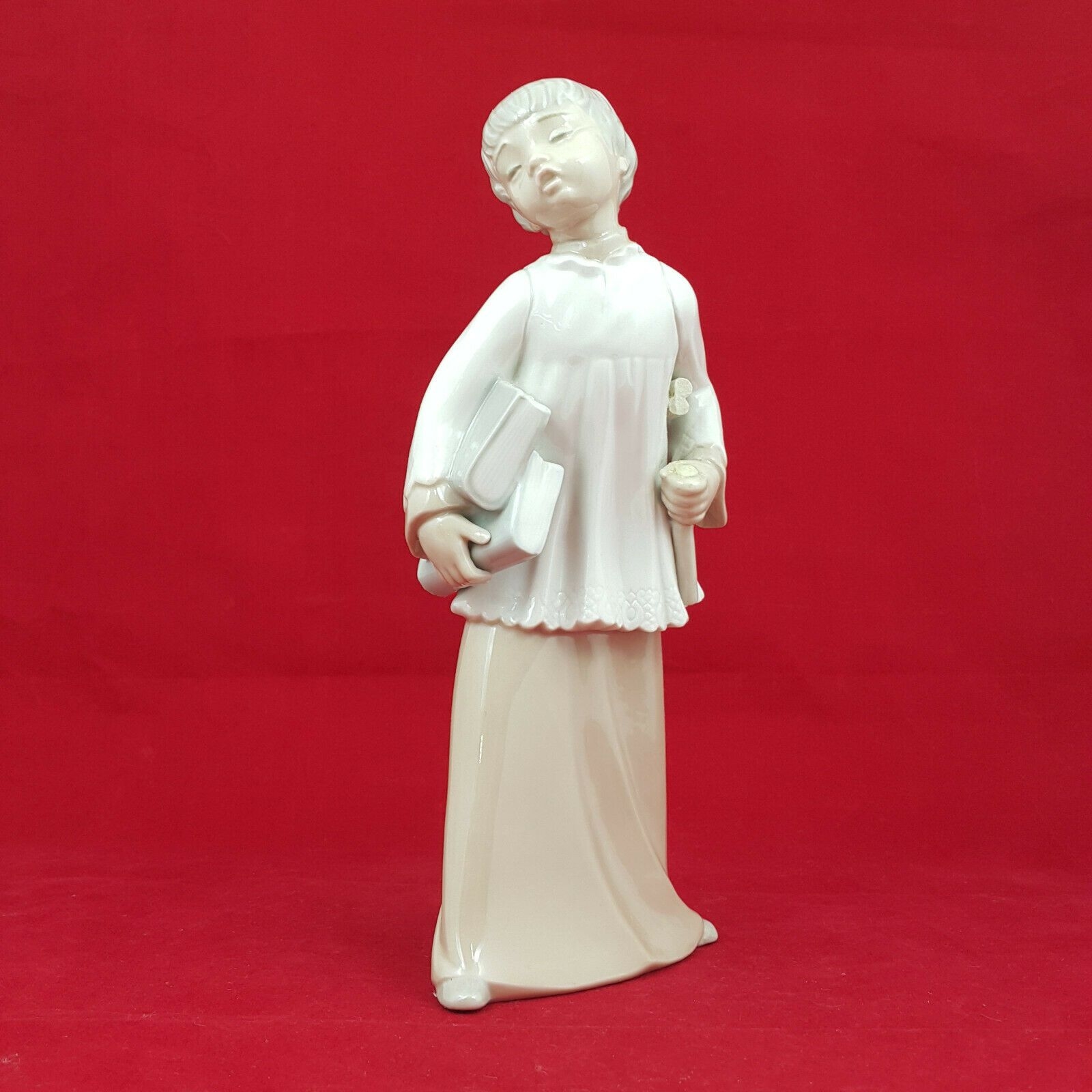 Lladro Figurine Chior Boy with Books and Candles – Broken – Amazing Antiques Etc. – Amazing Antiques