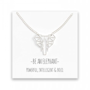 Origami Elephant Necklace – Silver & Gold Silver – Happy Kisses