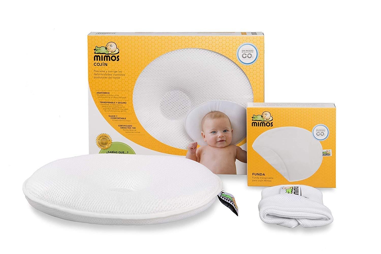 Mimos Pillow Bundle – 2 Items – Pillow and a Cover (White ) XS (Head Circumference Less than 37 cm)