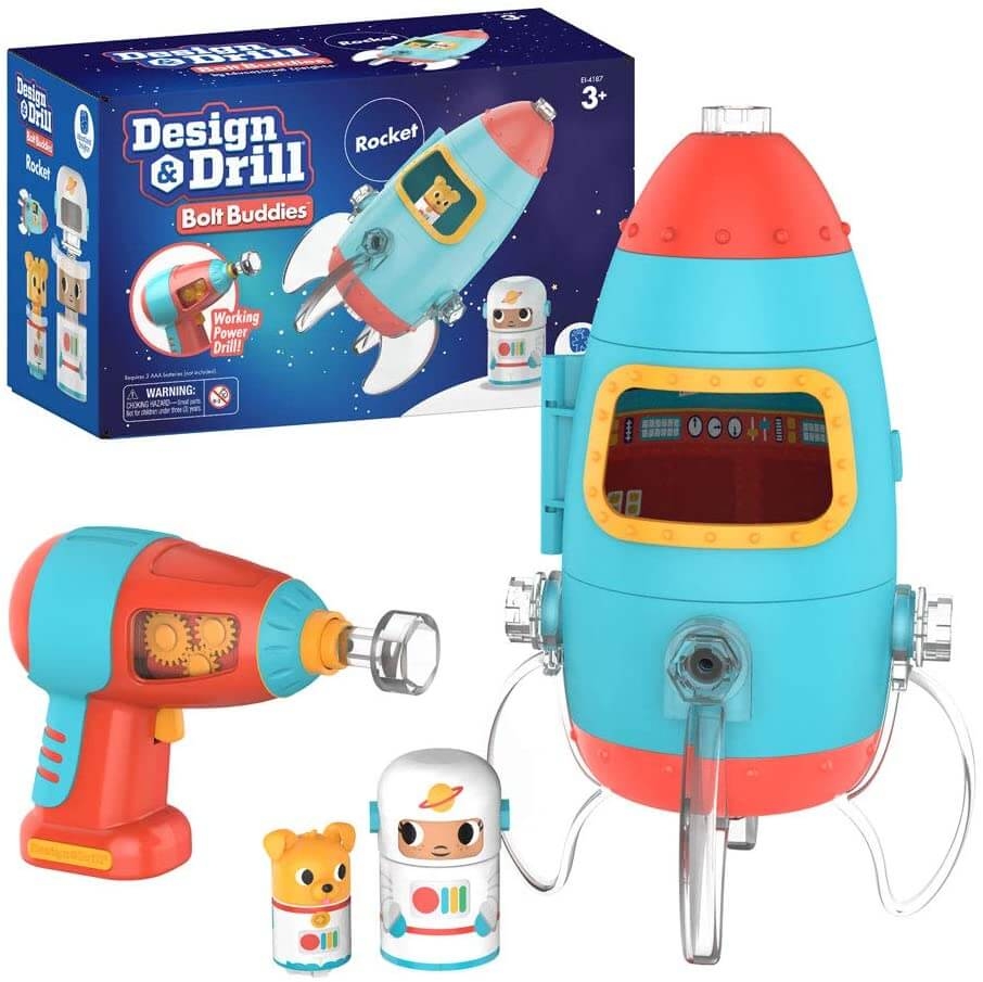 LR Design and Drill Bolt Buddies Rocket – Vocational/ Learning Toys For Children Aged 3-8 Years