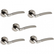 5 Pairs Of Indiana Style Duo Finished Chrome Door Handles Lever Latch Handle – Golden Grace GG606SSK – My Door Handles