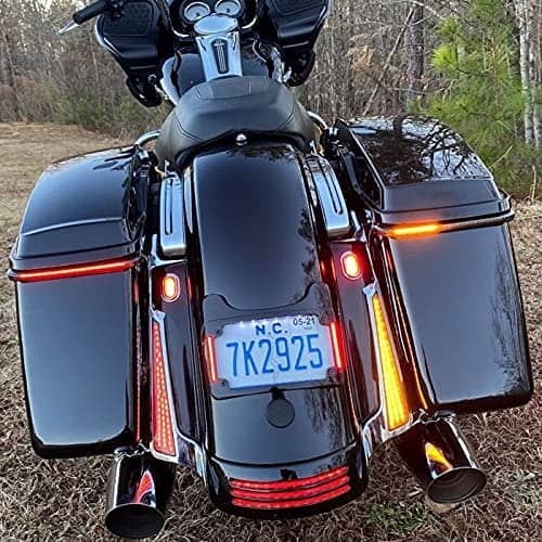 Fascia LED Panels for ’14-UP Street/Road Glide & Road King Special – Dual Color Configuration (Black w Red Lens) – Chrome w Red Lens – Rick Rak
