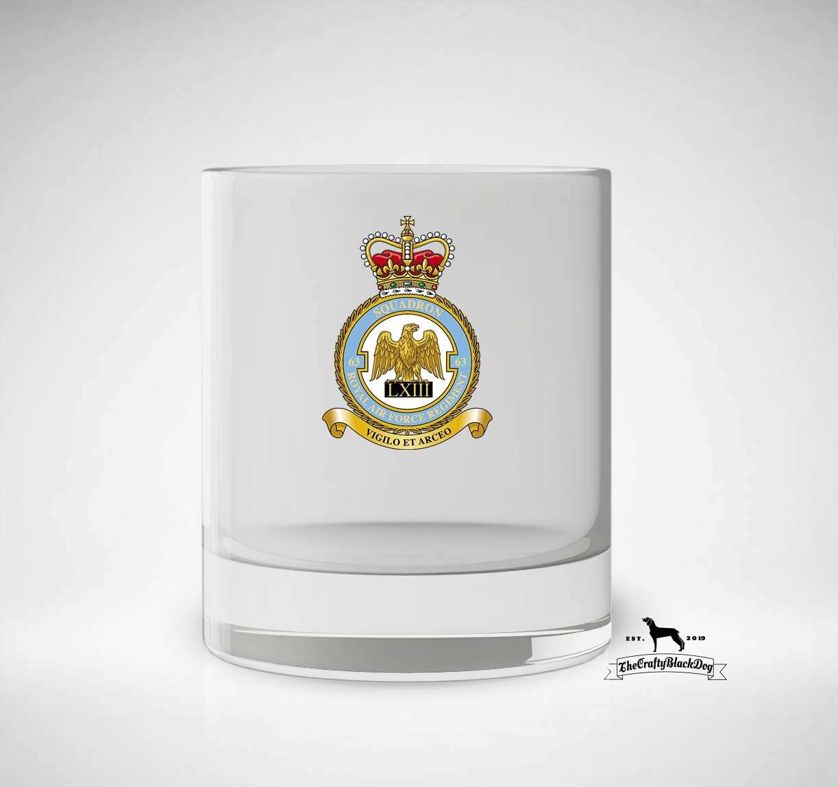 63 Squadron RAF – Tumbler – Set Of 4 – 63 SQUADRON RAF REGT – Crafty Black Dog