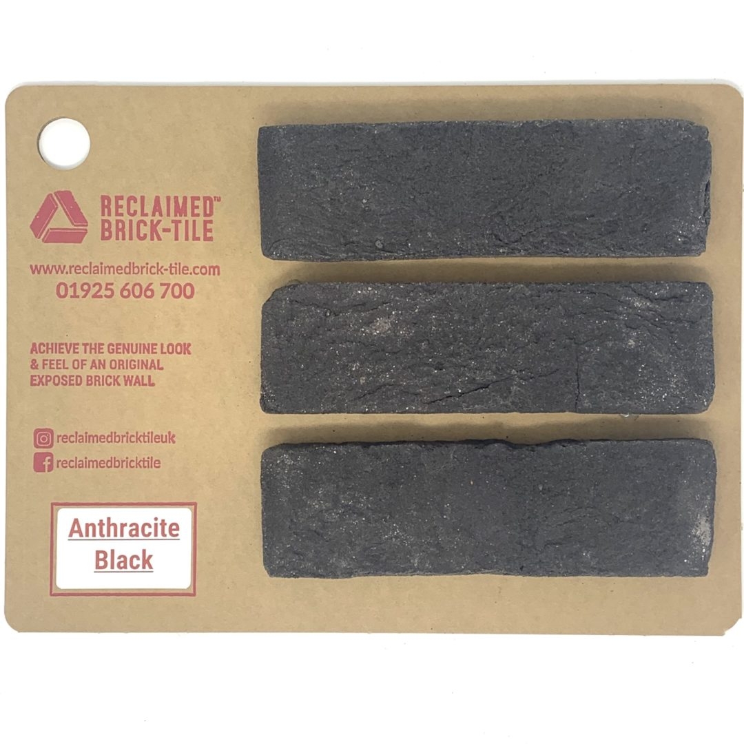 Sample Brick Slips – Anthractie Black – Reclaimed Brick Tiles