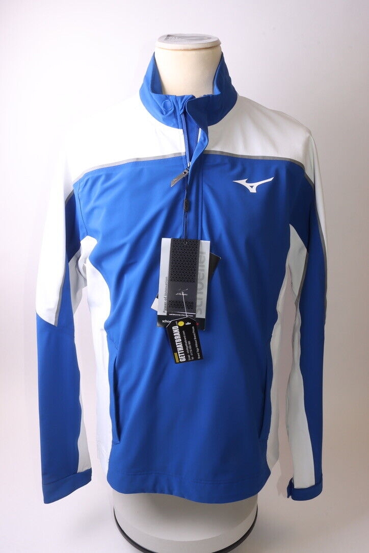 Mizuno Men’s MP 1/4 Zip Waterproof Jacket – Blue – L – Get That Brand