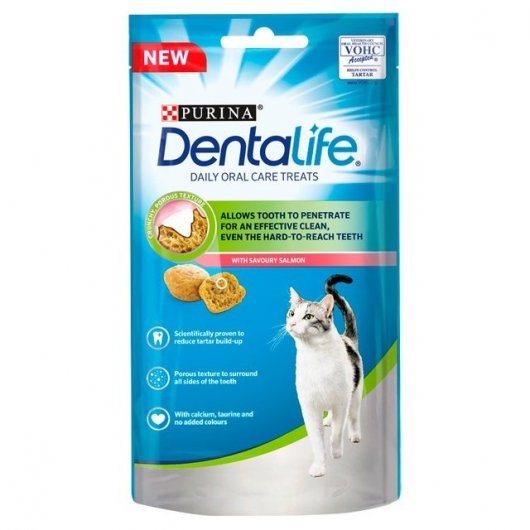Dentalife Salmon Cat Treats 1x40g -8x40g 8x40g – Fur2Feather Pet Supplies