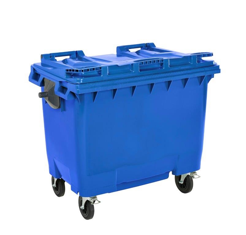 660L Four Wheel Plastic Bin – Blue