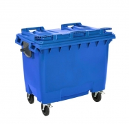 660L Four Wheel Plastic Bin – Blue