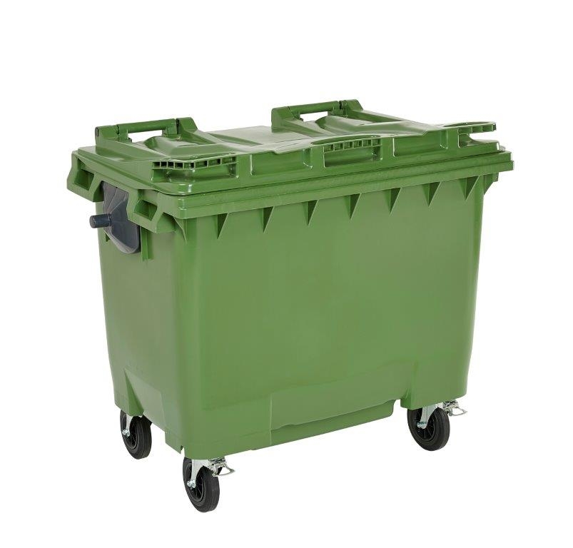 660L Four Wheel Plastic Bin – Green