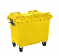 660L Four Wheel Plastic Bin – Yellow