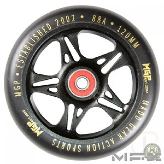 MGP MFX Fuse Scooter Wheels 120mm Black/Gold – Ripped Knees
