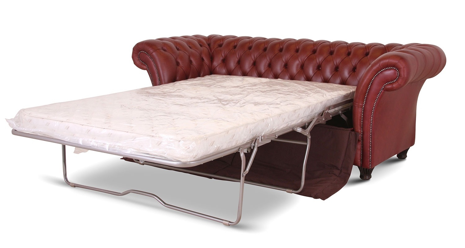 Chelsea 3 seat Leather Chesterfield sofa bed