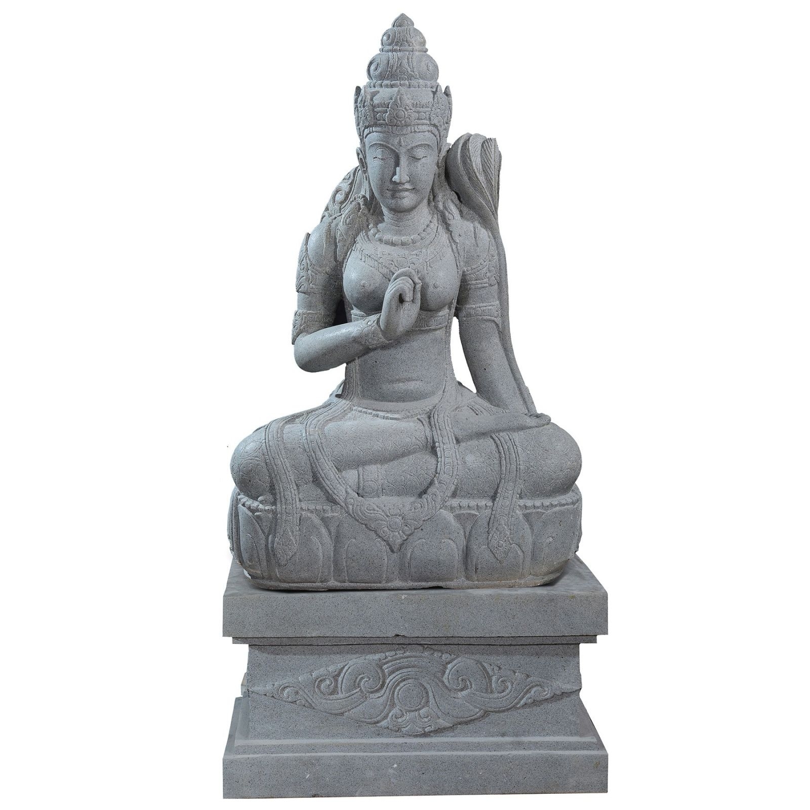 Large garden Stone statue of sitting Dewi Sri – Goddess of the earth