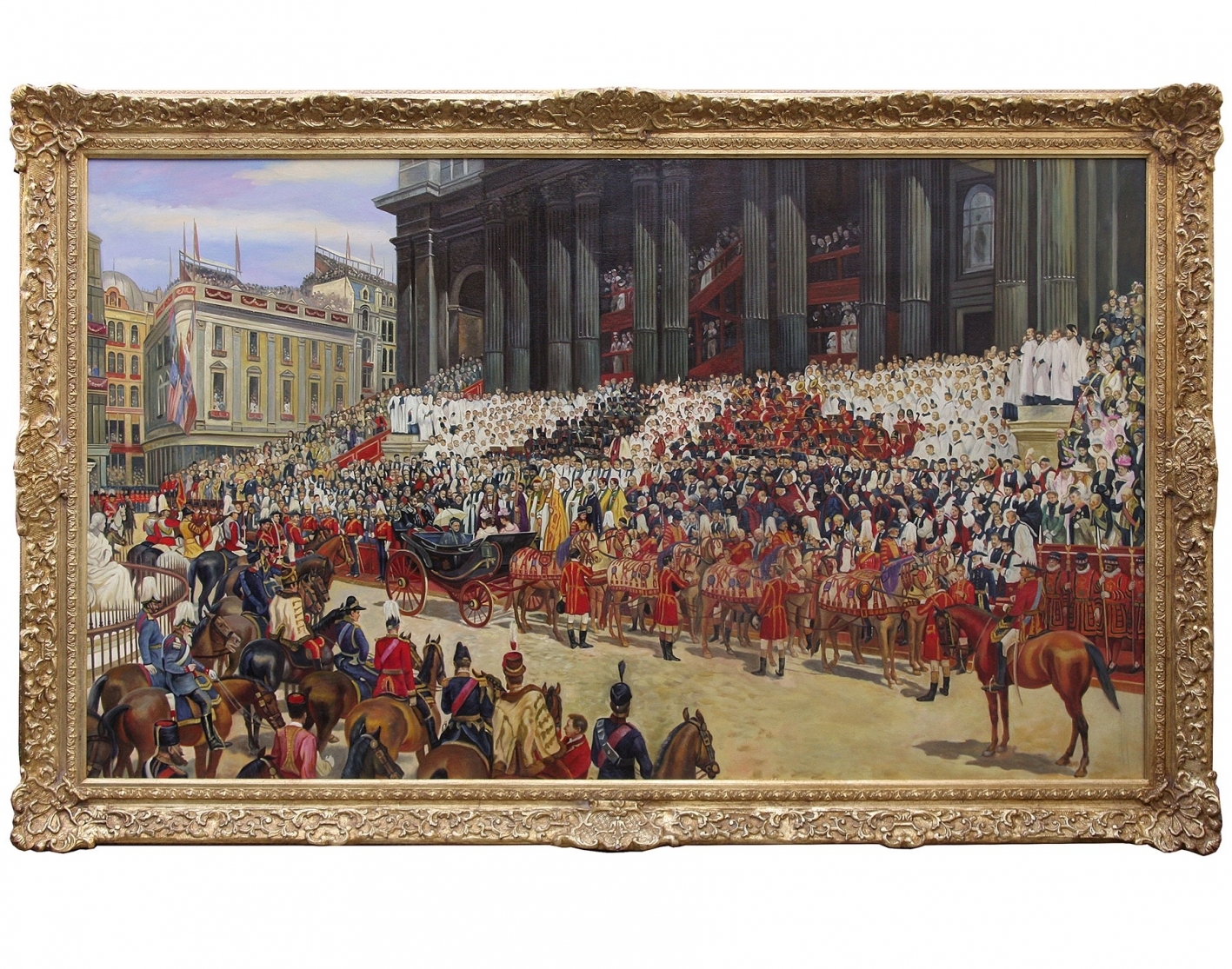 Victorian style oil painting if Queen Victoria's Diamond Jubilee after Andrew Carrick Gow