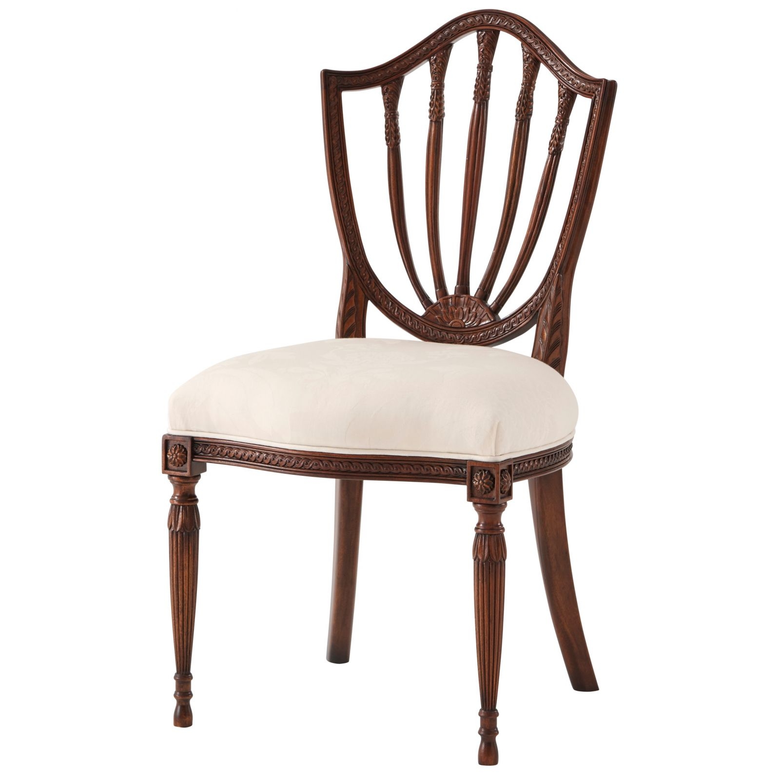 Theodore Alexander Hepplewhite style dining chair with Isle Mill Scottish wool seat fabric