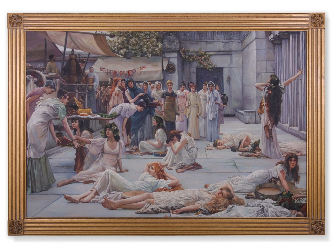 Classical oil painting of The Women Of Amphissa after Alma-Tadema
