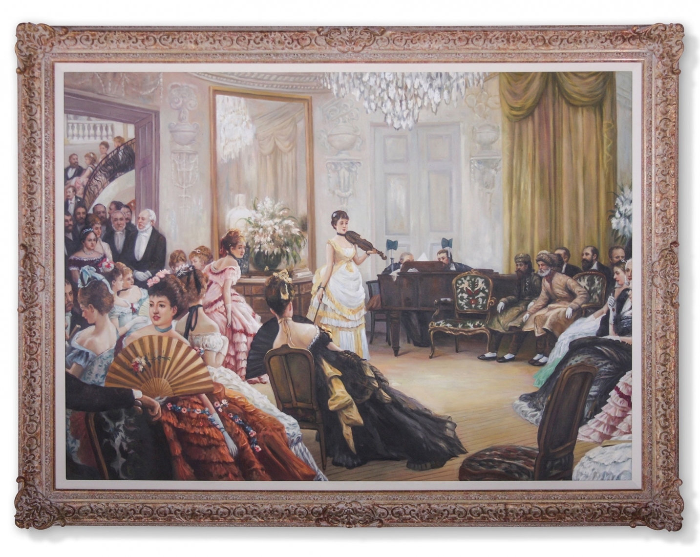 Oil painting of Hush! (The Concert) after James Tissot