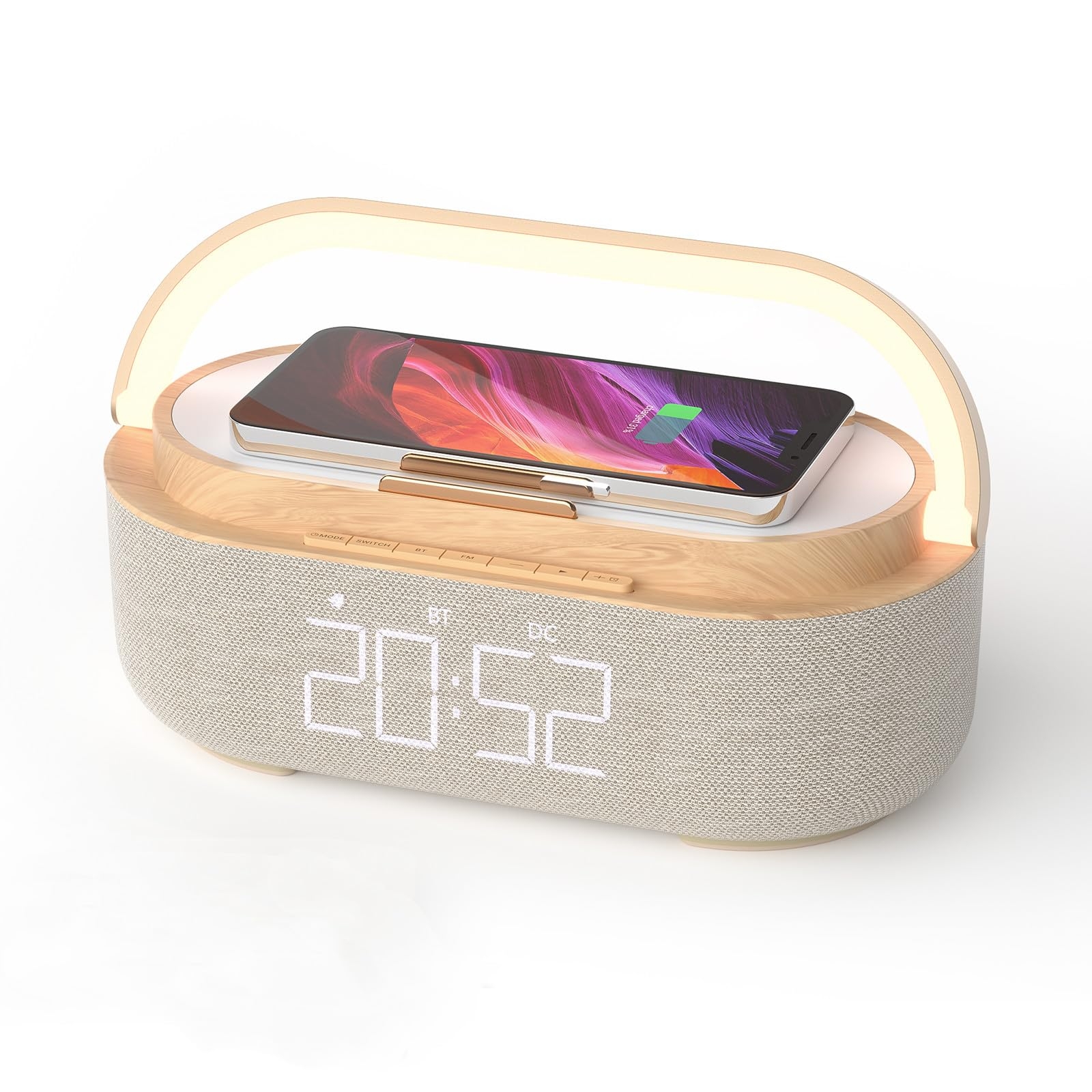 Alarm Clock Radio With Bluetooth Speaker, Wireless Charger And LED Lamp – UK Technology