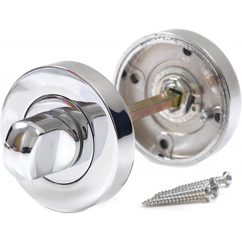 Polished Chrome Turn & Release Set for Bathroom Lock – Toilet Door Thumb Twist – Golden Grace – My Door Handles