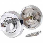 Polished Chrome Turn & Release Set for Bathroom Lock – Toilet Door Thumb Twist – Golden Grace – My Door Handles