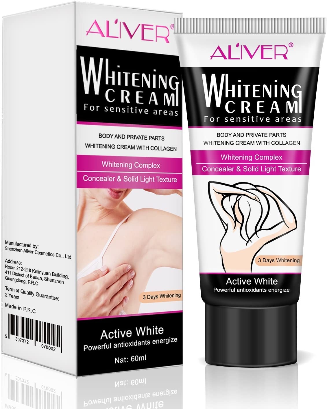 Aliver Natural Private Parts Whitening Lightening Skin Cream for Intimate Body Parts Underarm Bikini Legs Nipples – Aliver Cosmetics