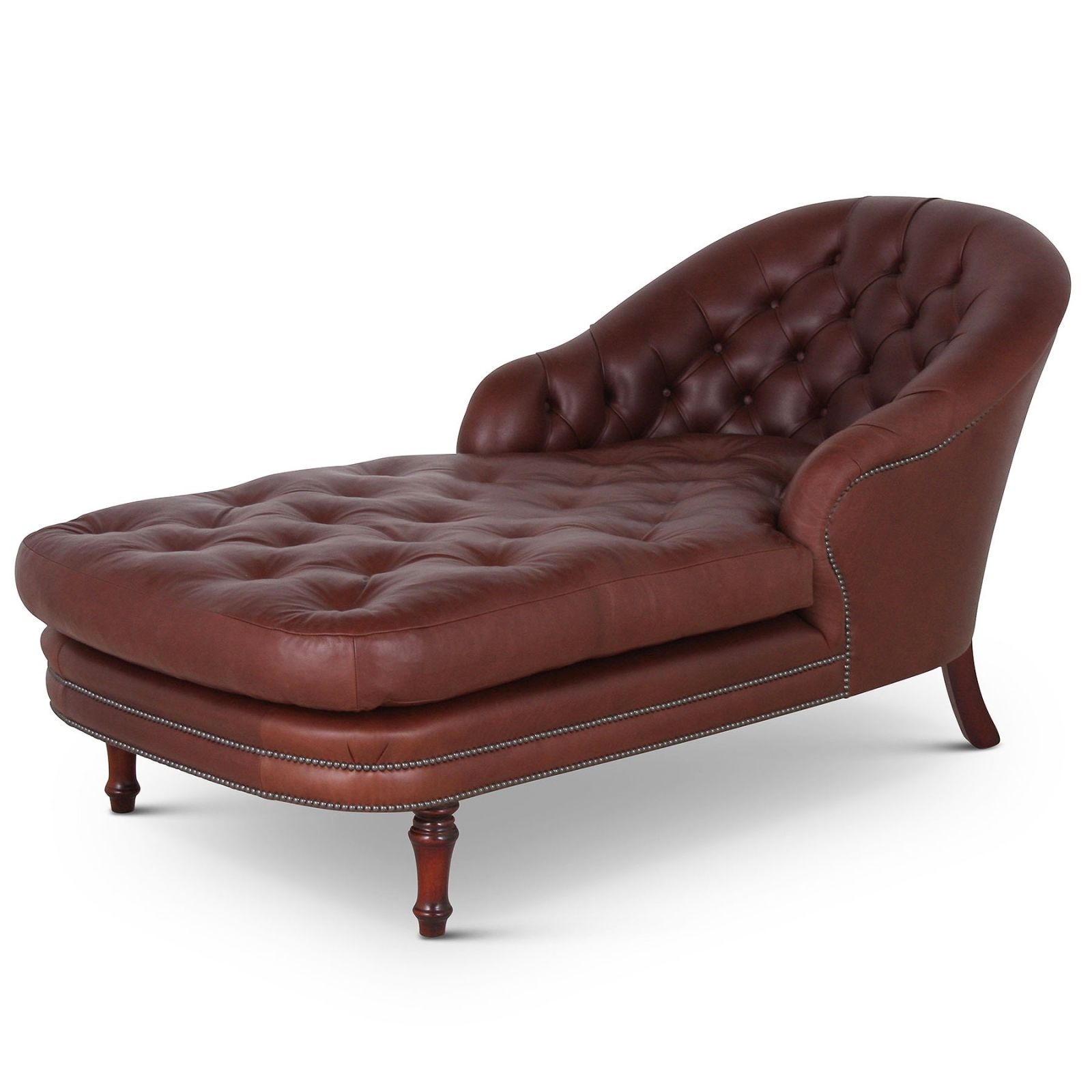 Buttoned leather chaise