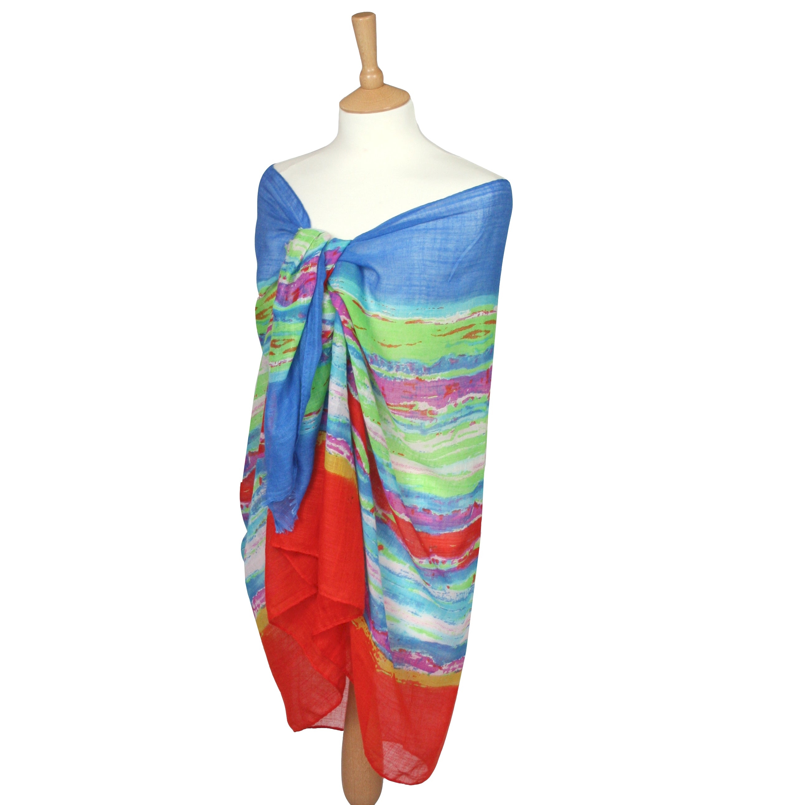 Vibrant Watercolours Sarong/Scarf Red – Stylish & Luxurious – Unisex – The Scarf Giraffe