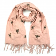 Glitter Bee Pashmina Style Scarf Pink – Stylish & Luxurious – Unisex – The Scarf Giraffe