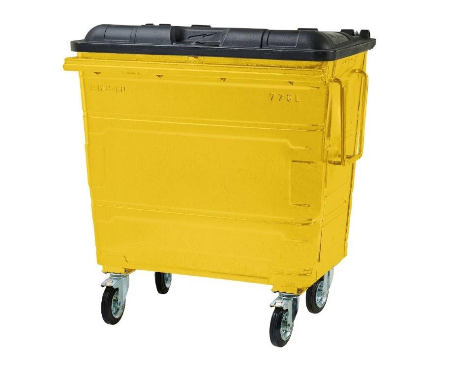 770L Steel Wheelie Bin – Yellow