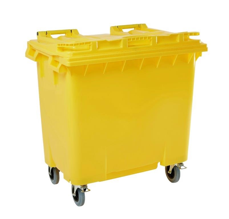 770L Four Wheel Plastic Bin – Yellow