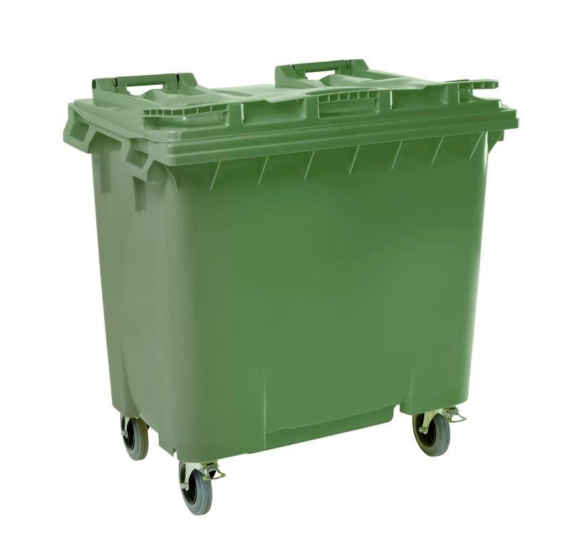 770L Four Wheel Plastic Bin – Green
