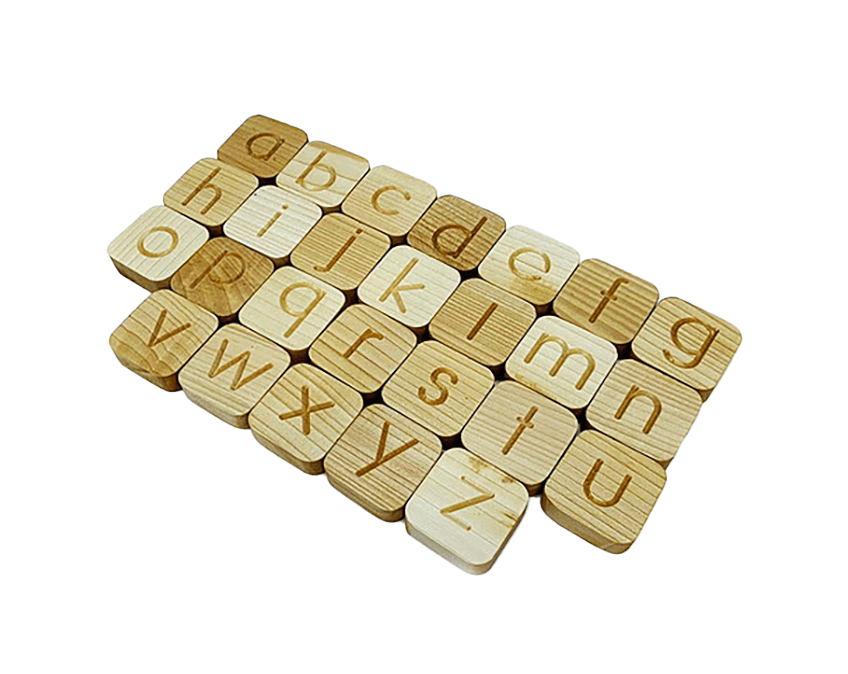 Wooden Natural Alphabet Cubes – Children’s Toys By Wood Bee Nice