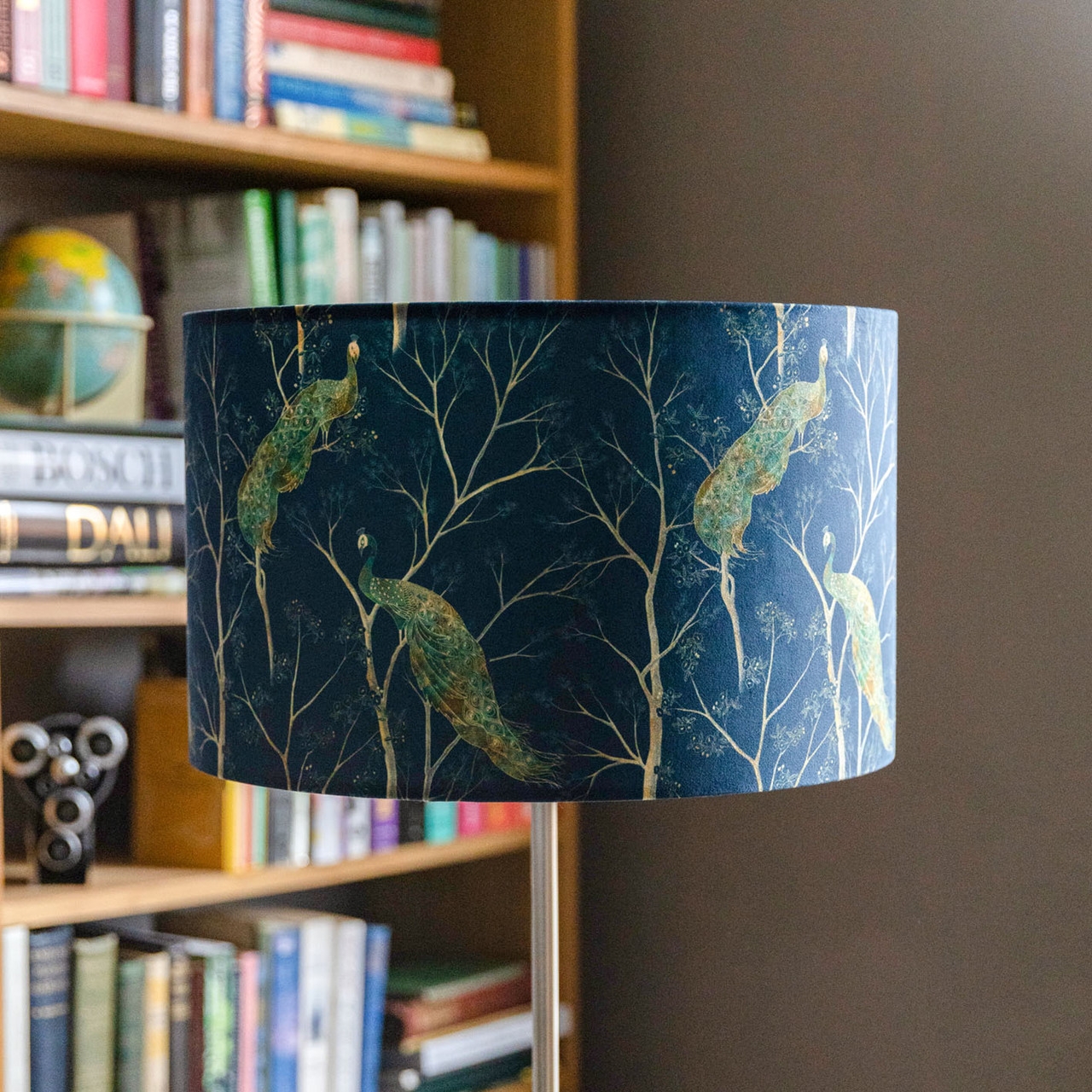 Celina Digby Luxury Soft-Touch Velvet Lampshade – Available for Ceiling Light, Standard Lamp or Table Peacock Navy Light (40cm)