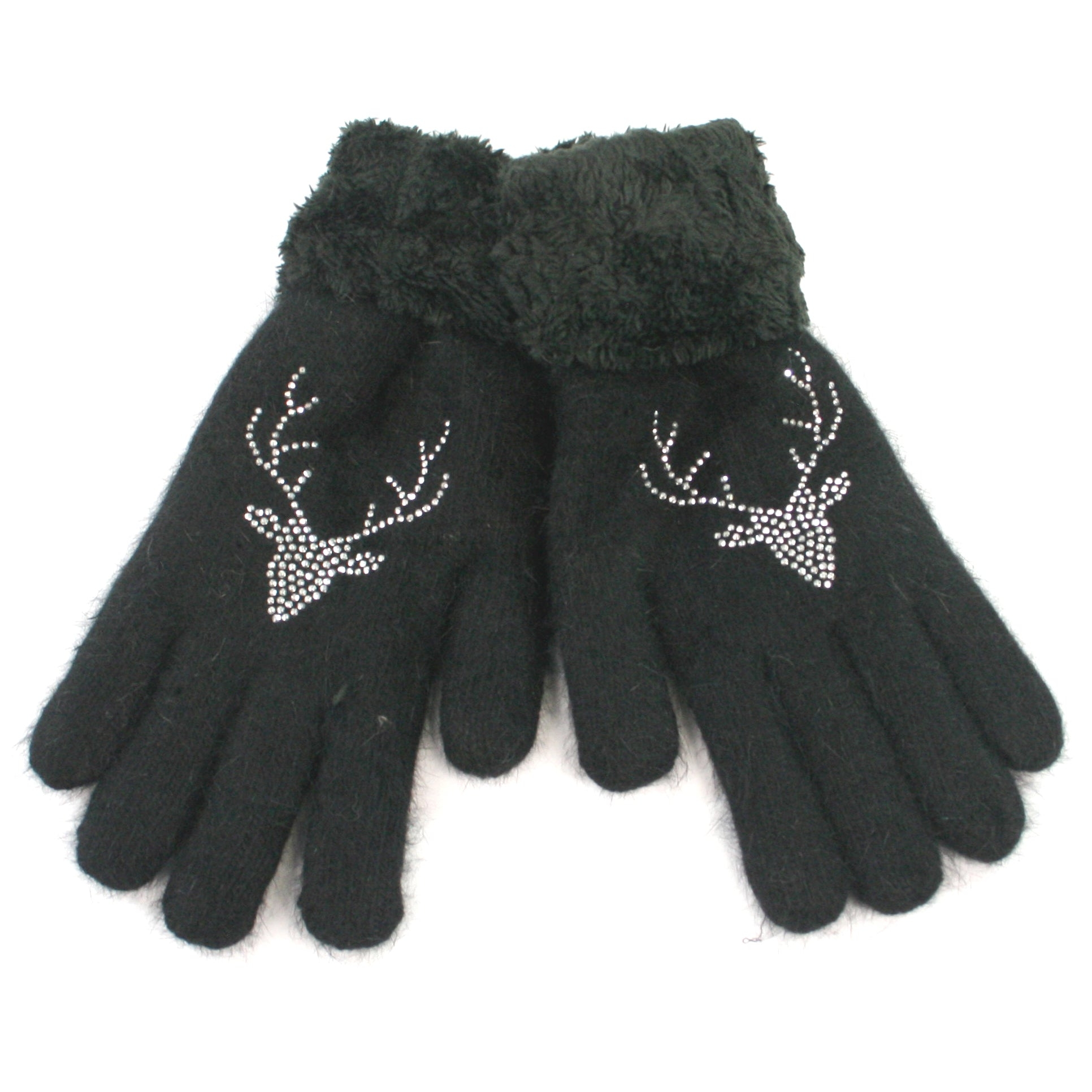 Fluffy Stag Gloves with Faux Fur Lining Black – The Scarf Giraffe