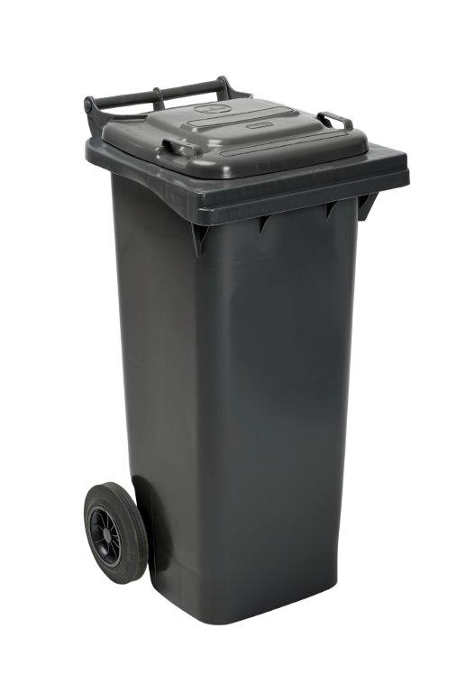 80L Two Wheel Plastic Bin – Black