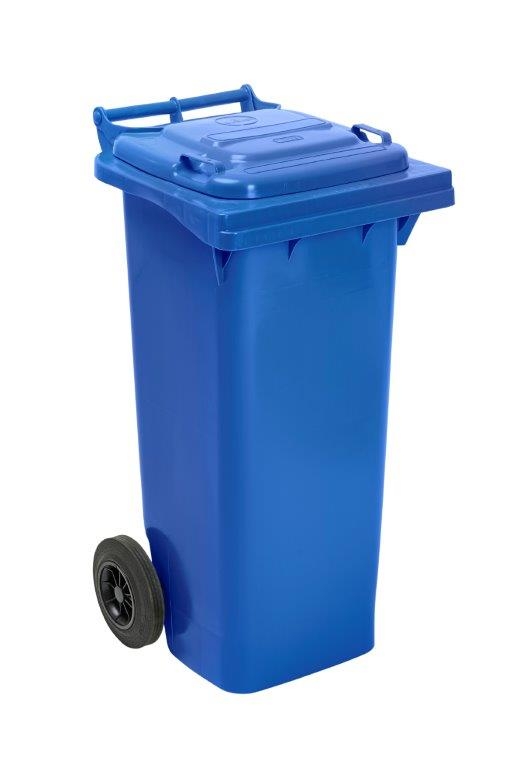 80L Two Wheel Plastic Bin – Blue