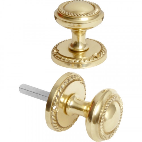 Golden Grace Georgian Morice Knobs 58mm – Polished Brass – My Door Handles