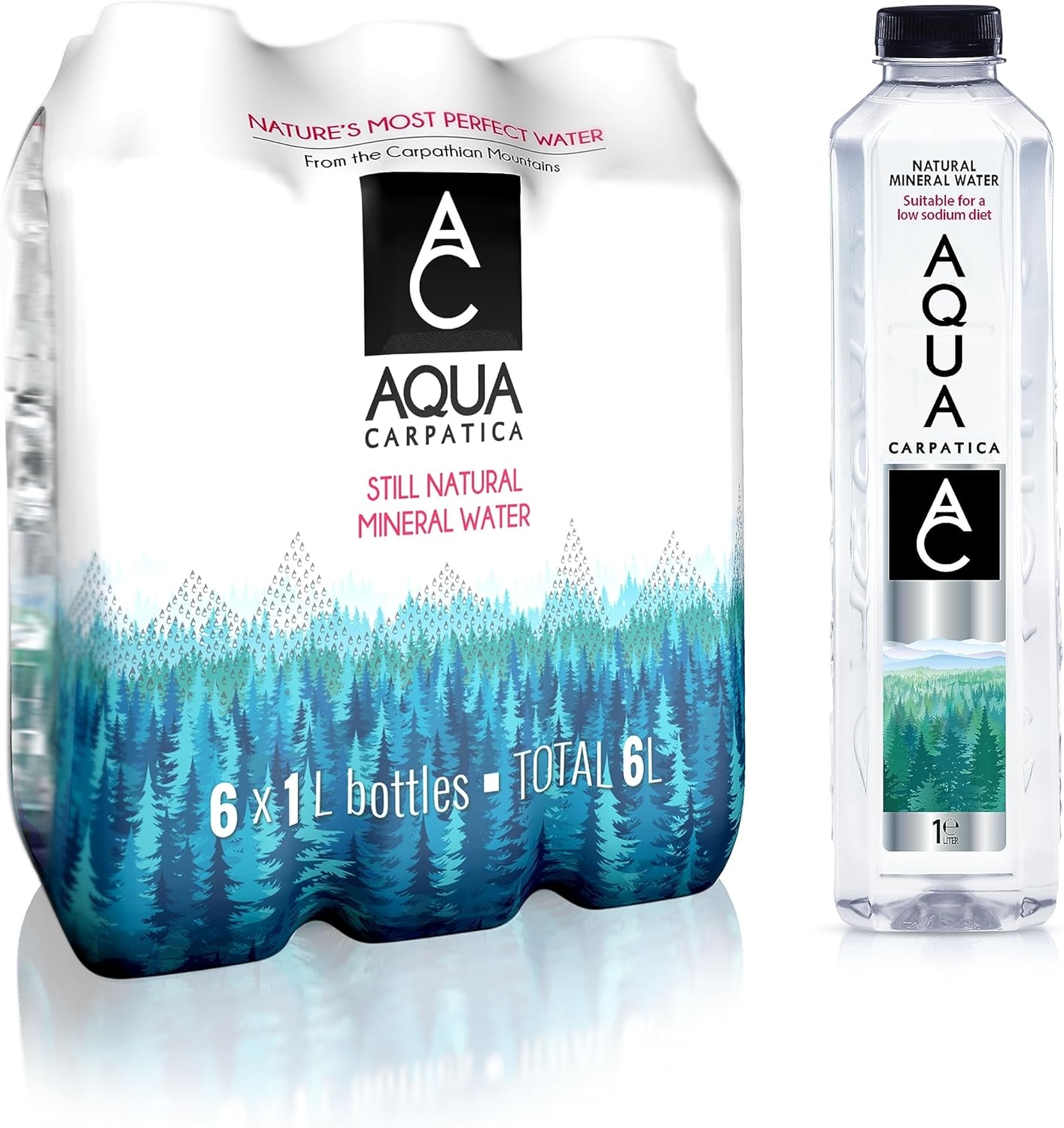 AQUA Carpatica Pure Natural Still Mineral Water – 500ml – 24 Pack – Original – Ecom2023