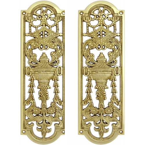 Solid Brass Finger Push Plate Quality Ornate Antique Design Style Door Handle – My Door Handles