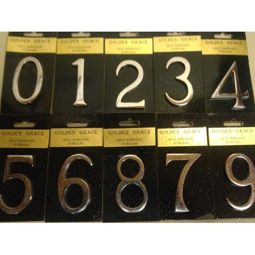 Golden Grace 3″ 75Mm Self Adhesive Numerals Chrome Finish No. 5 – My Door Handles