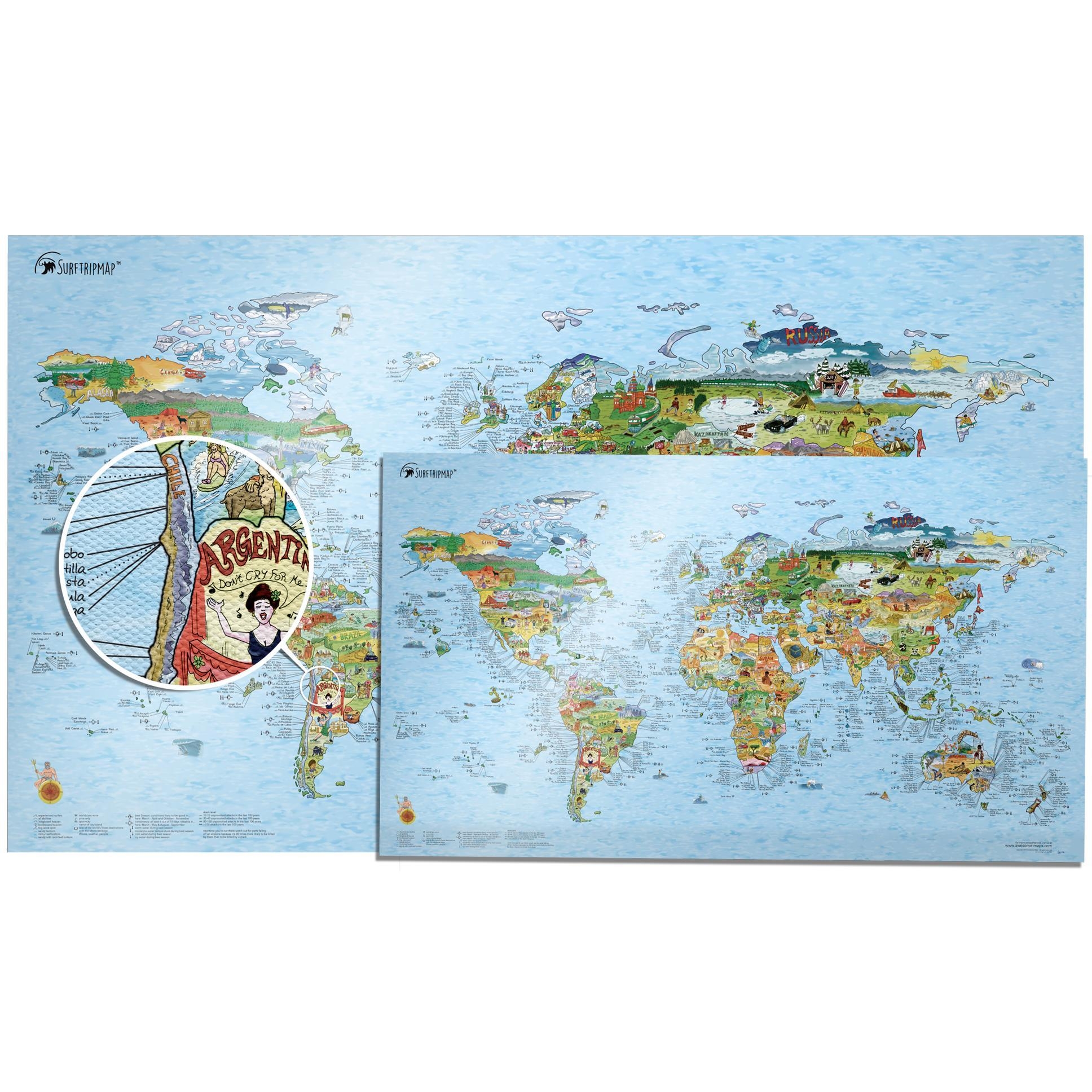 Awesome Maps World Surf Map ‘Bucket Surf List’