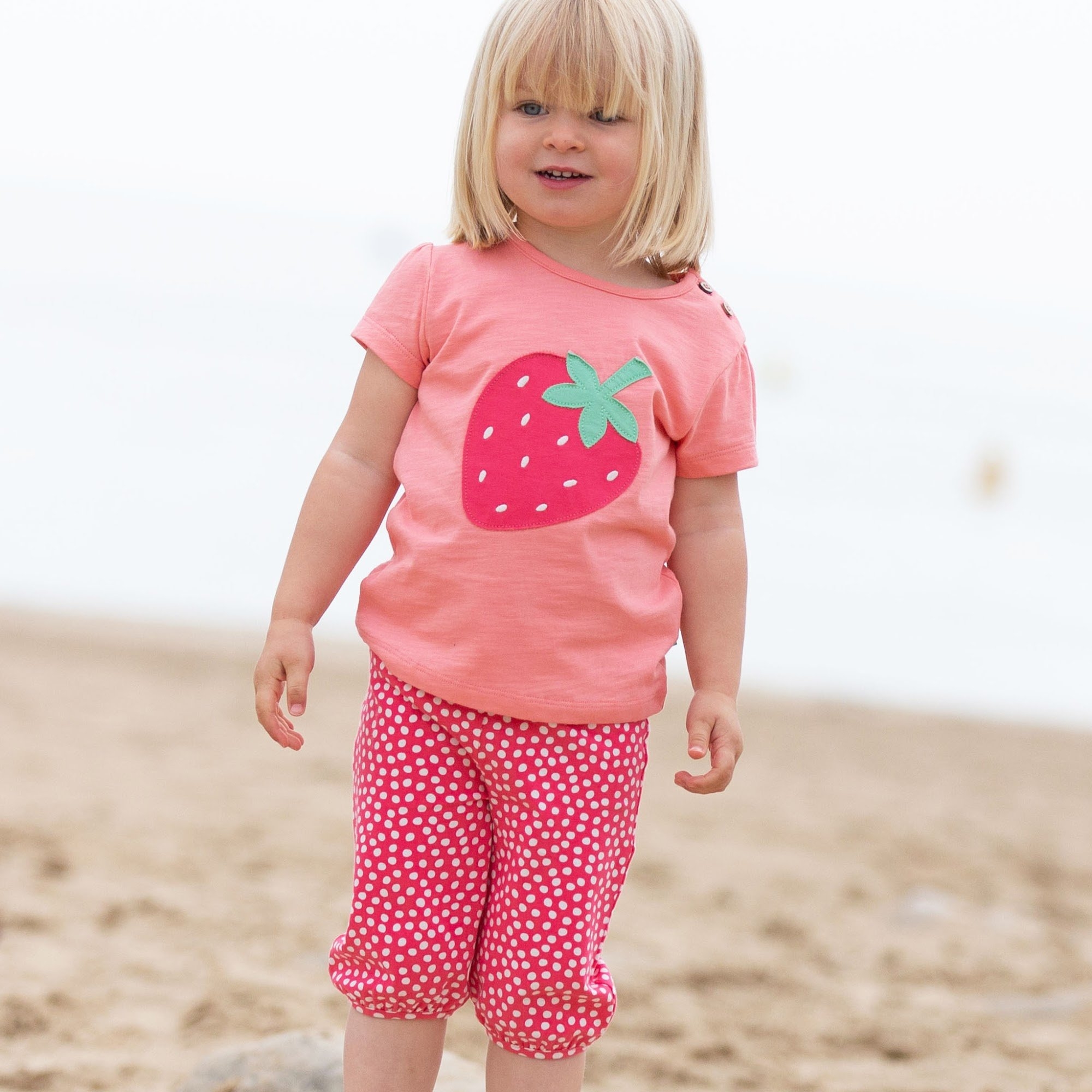 Kite Toddler Strawberry Organic Cotton T-shirt – Pink – 2-3 years