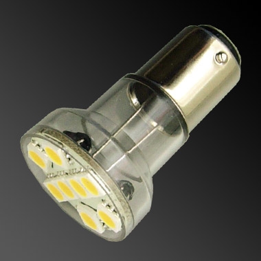 8 LED Ba15d Spotlight – Long Neck – 12V Lights – Suitable For Horseboxes, Caravans & Boats – Aten Lighting