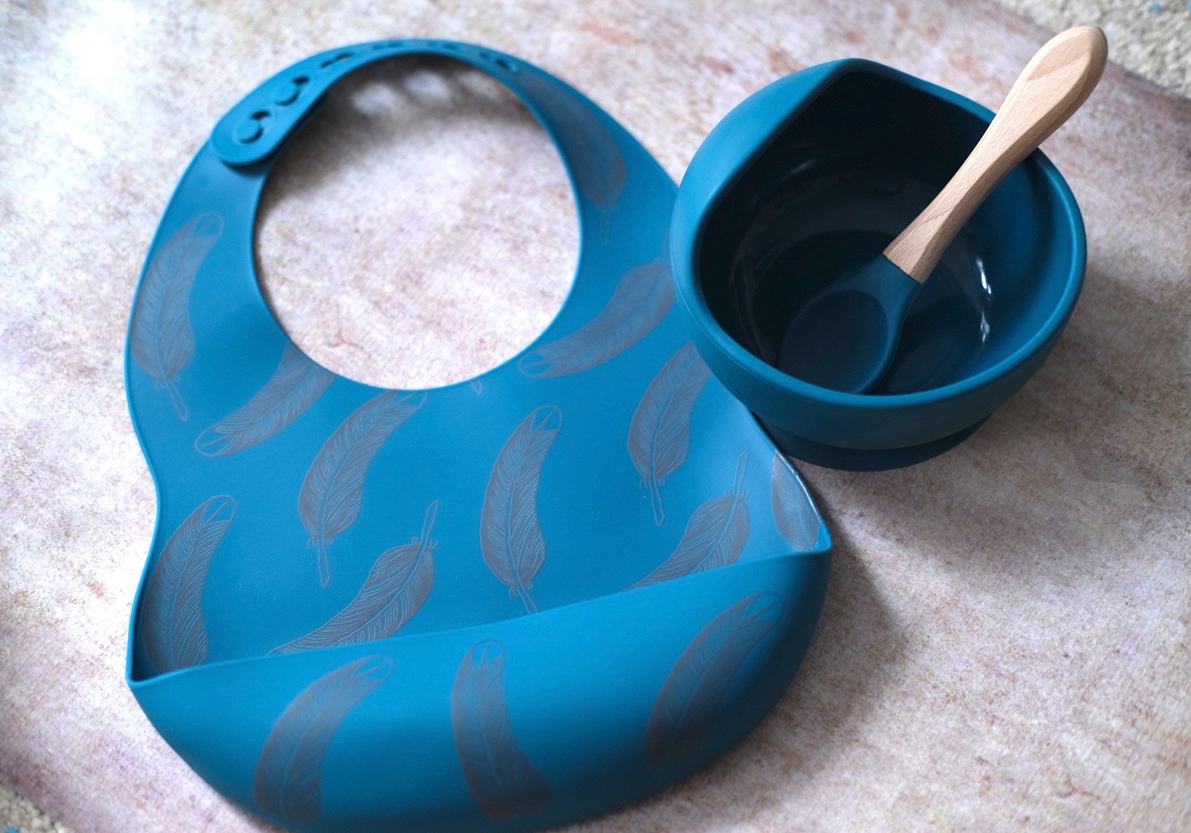 INOBY Silicone Starter Weaning Set Teal Feather
