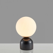 Marble Globe table light in Black or White Art Deco Black Base – By CGC Interiors