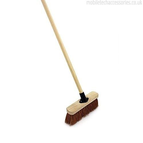 10″ Soft Natural Coco Sweeping Brush Broom with Handle