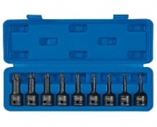 9 piece impact tx star socket bit set – 99184 – Draper