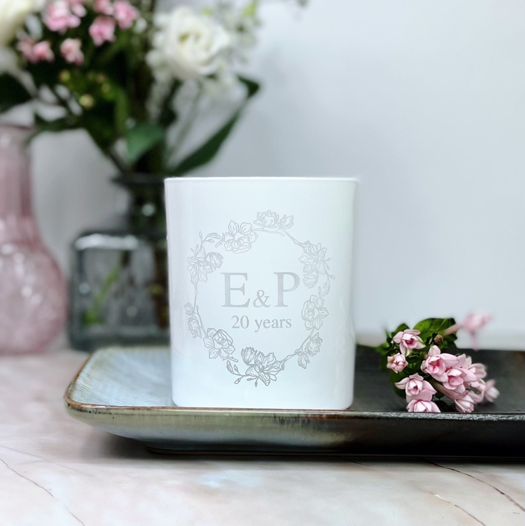 Personalised Anniversary Candle Gloss White – Orange & Patchouli – Atelier 38