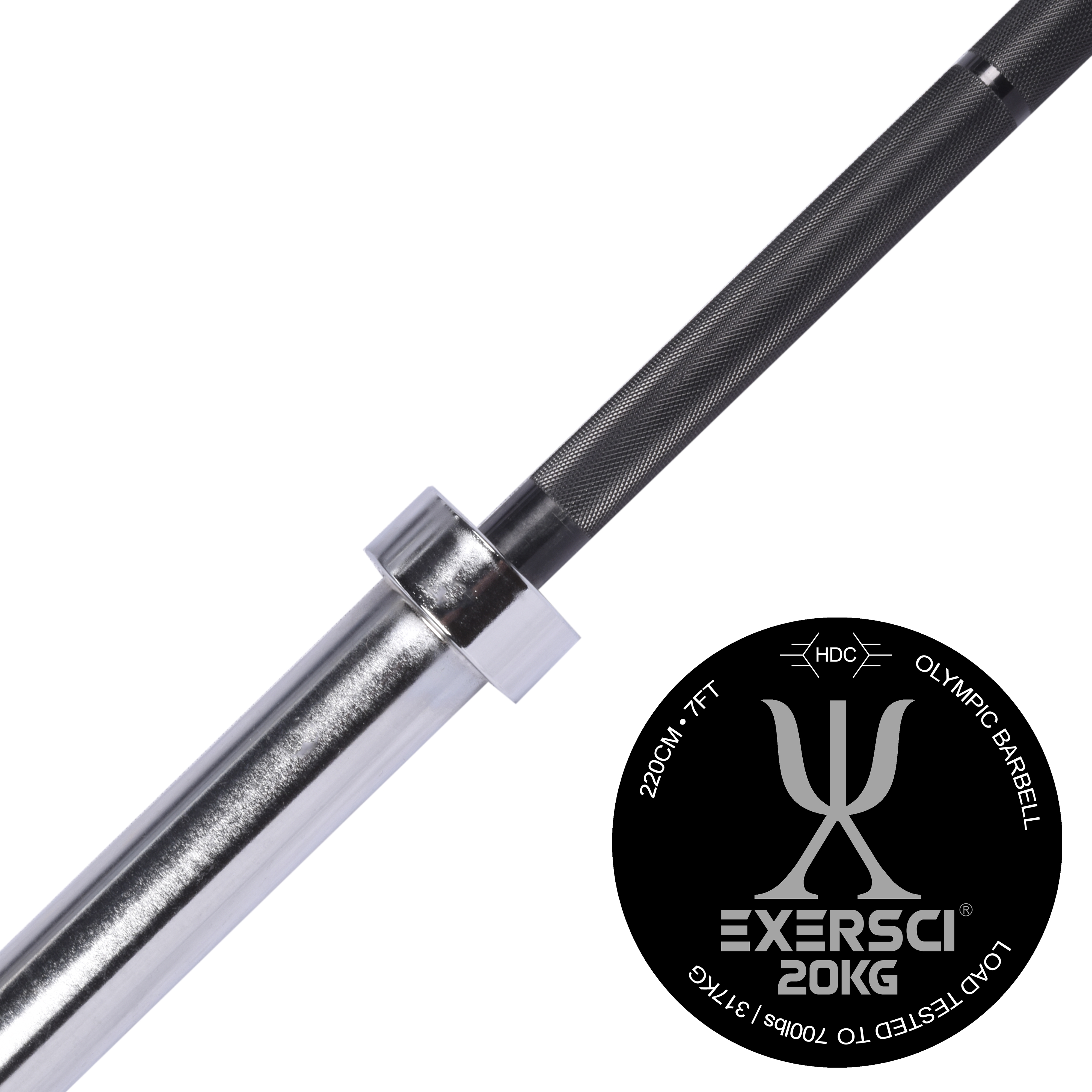 Exersci Black and Chrome Olympic Barbell
