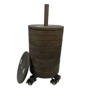 Exersci Olympic 2″ Weight Plate Storage Rack with Lockable Wheels